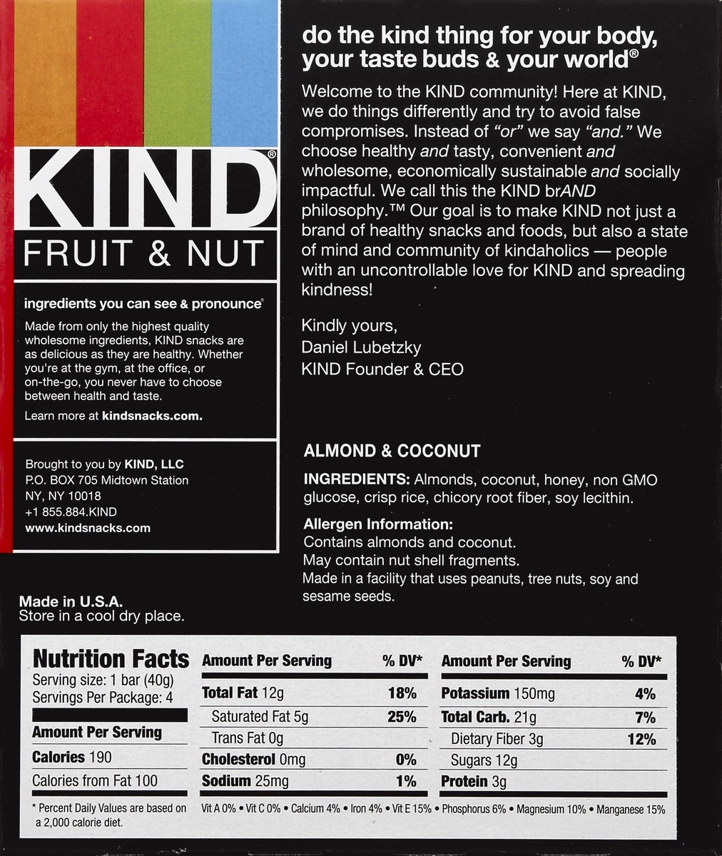 slide 6 of 6, KIND Almond & Coconut Nutrition Bars, 4 ct; 1.4 oz