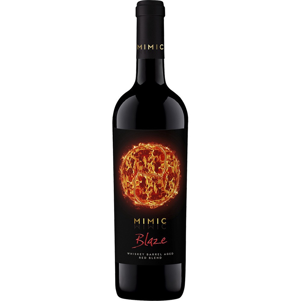 slide 1 of 1, Mimic Blaze Whiskey Barrel Red, 750 ml