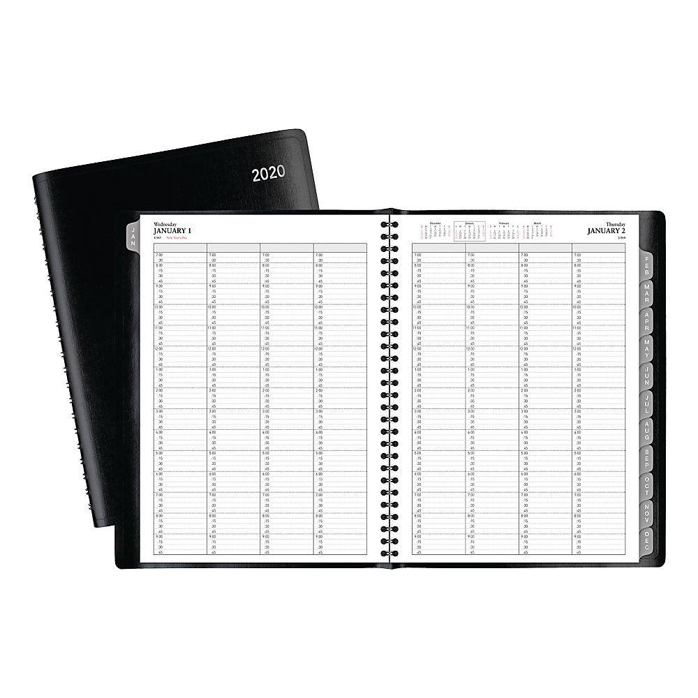 slide 1 of 1, Office Depot Large Daily Group Planner, 8-1/2'' X 11'', Black, January To December 2020, Od001200, 1 ct