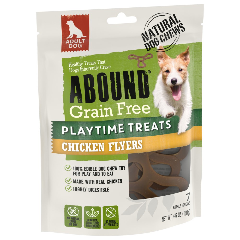 slide 1 of 2, Abound Grain Free Chicken Flyers Playtime Treats, 4.6 oz