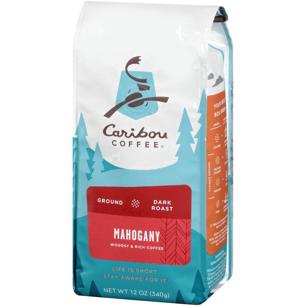 slide 14 of 52, Caribou Coffee Mahogany Dark Roast Ground Coffee Bag- 12 oz, 12 oz