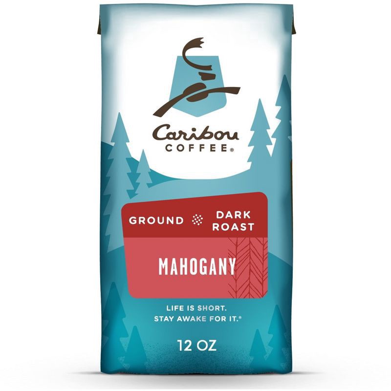 slide 1 of 52, Caribou Coffee Mahogany Dark Roast Ground Coffee Bag- 12 oz, 12 oz