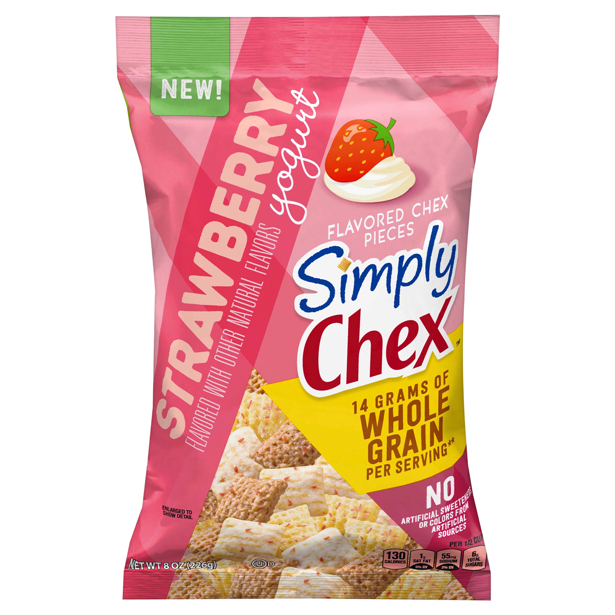 slide 1 of 1, Chex Simply Chex, Strawberry Yogurt Snack Mix, 8 oz Bag, 8 oz