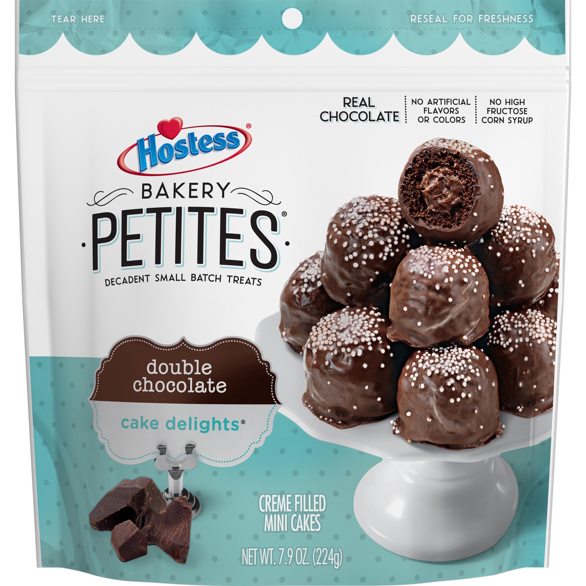 slide 1 of 2, Hostess Bakery Petites Cake Delights Double Chocolate, 7.9 oz