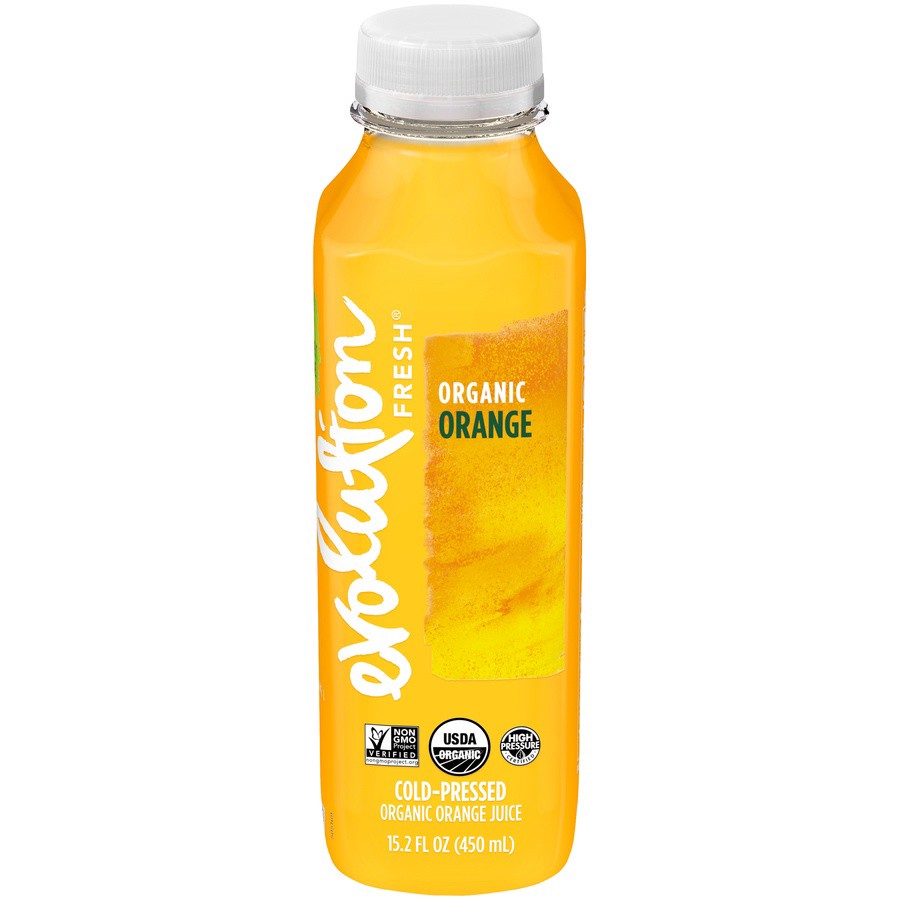 slide 1 of 7, Evolution Fresh Organic Pure Orange Cold-Pressed Vegetable & Fruit Juice Blend 15.2 oz., 15.2 oz