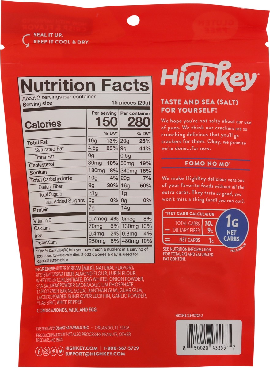 slide 8 of 9, HighKey Gluten Free Almond Flour Crackers - 2 oz, 2 oz