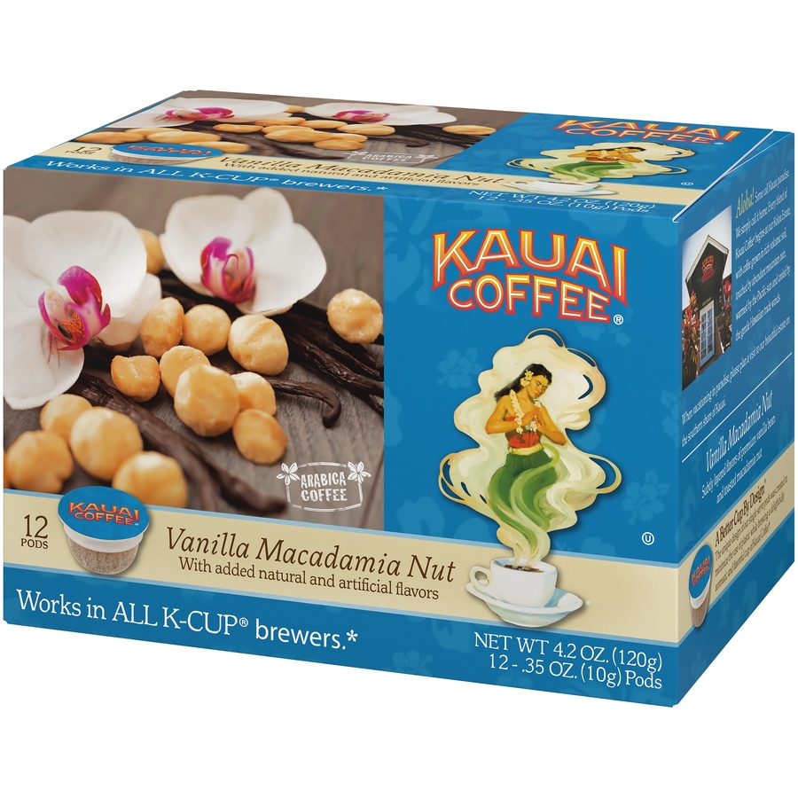 Kauai Coffee Vanilla Macadamia Nut Single Serve Coffee Pods 12 ct; 4.2 oz Shipt