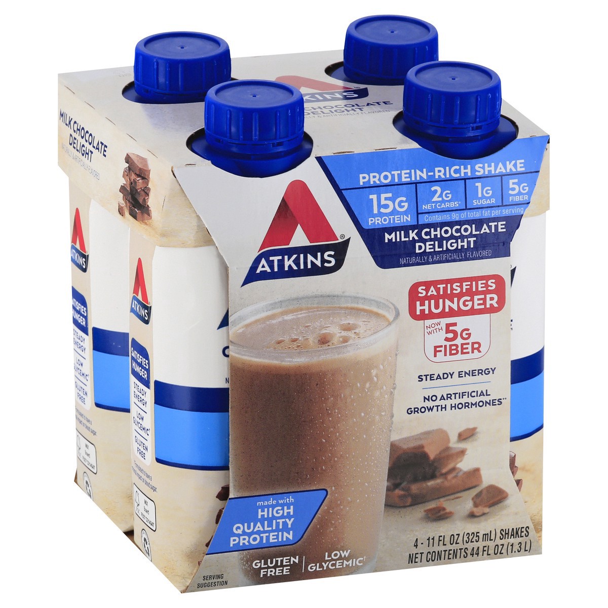 slide 2 of 9, Atkins Protein-Rich Shake Milk Chocolate Delight, 44 fl oz