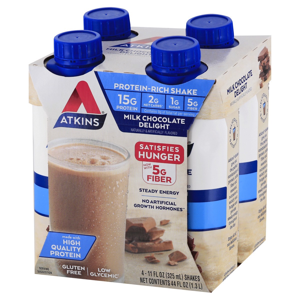 slide 3 of 9, Atkins Protein-Rich Shake Milk Chocolate Delight, 44 fl oz