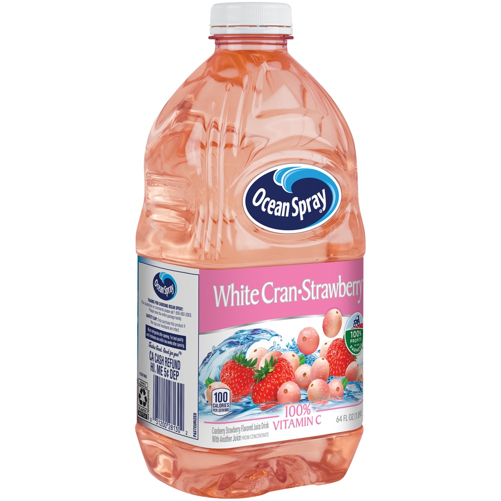 slide 2 of 5, Ocean Spray White Cranberry Strawberry Juice, 64 fl oz