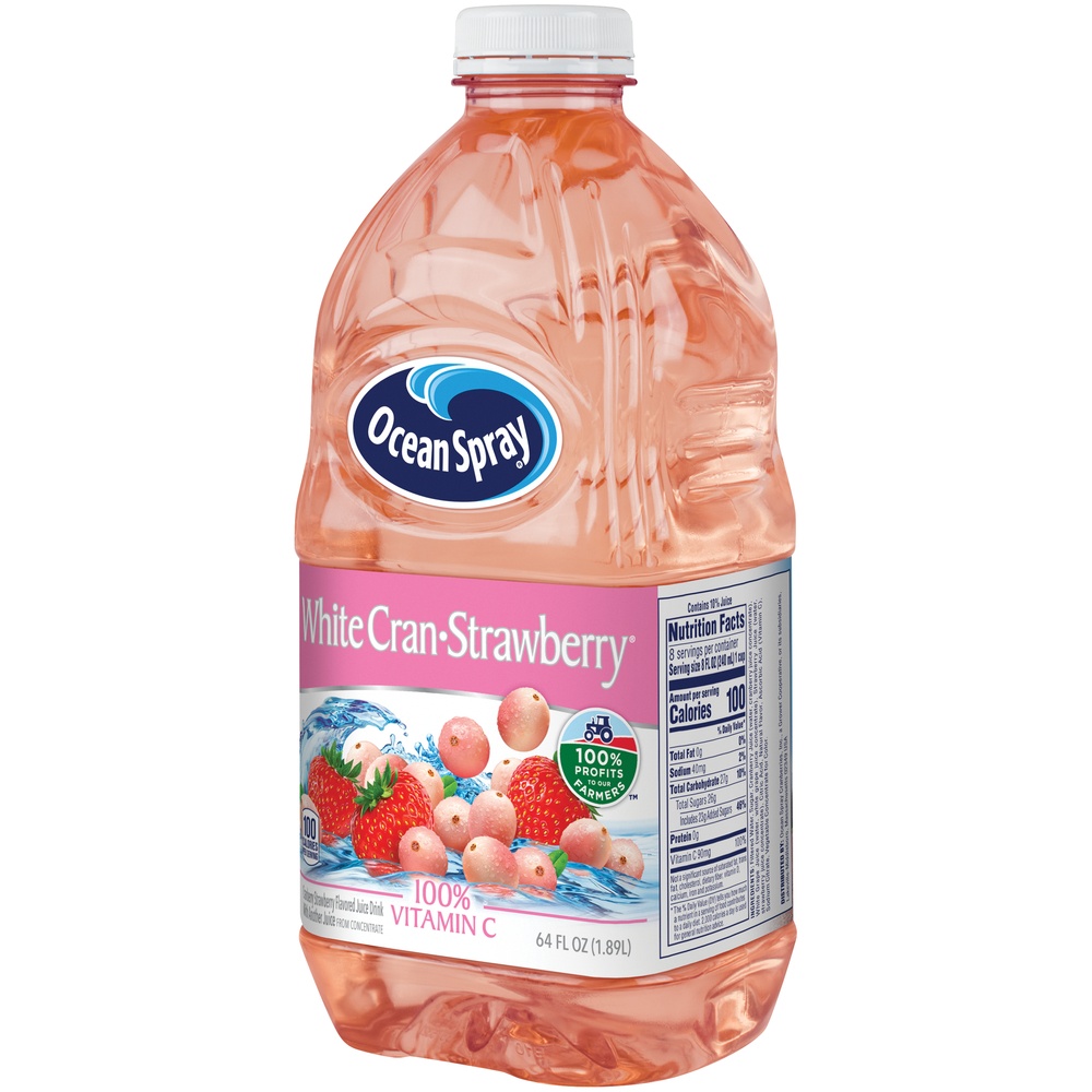 slide 3 of 5, Ocean Spray White Cranberry Strawberry Juice, 64 fl oz