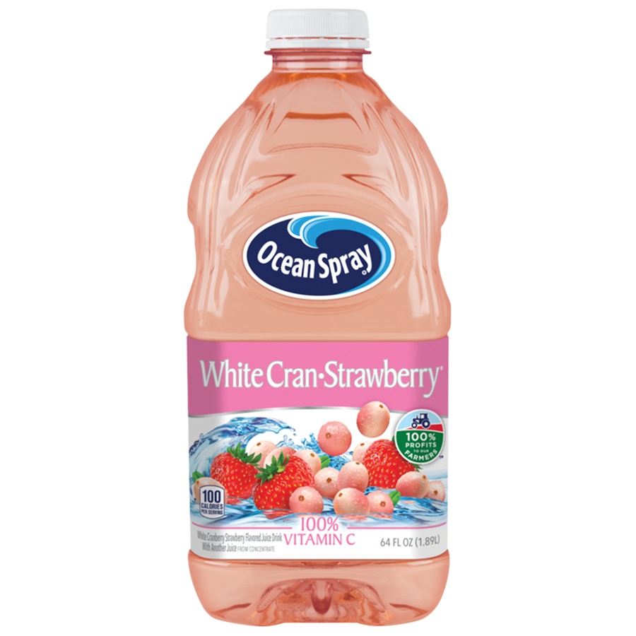 slide 1 of 5, Ocean Spray White Cranberry Strawberry Juice, 64 fl oz