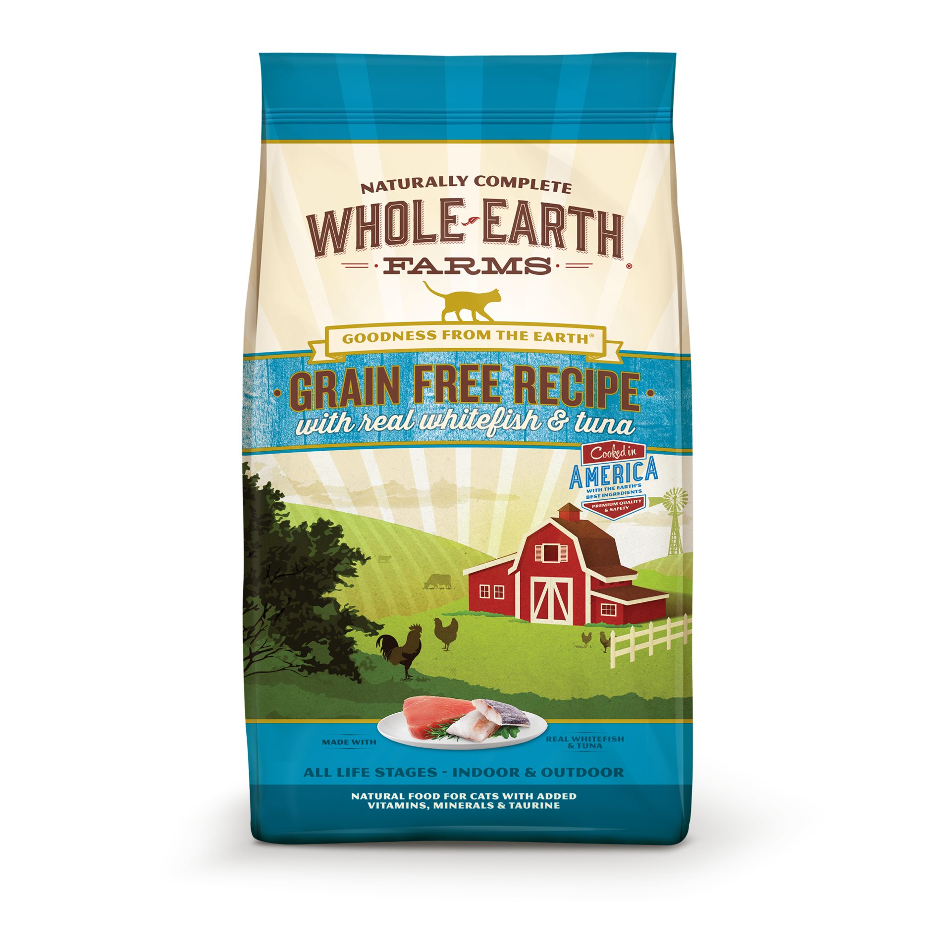 slide 1 of 2, Whole Earth Farms Grain Free Recipe with Real Whitefish and Tuna Dry Cat Food - 10 lb Bag, 10 lb