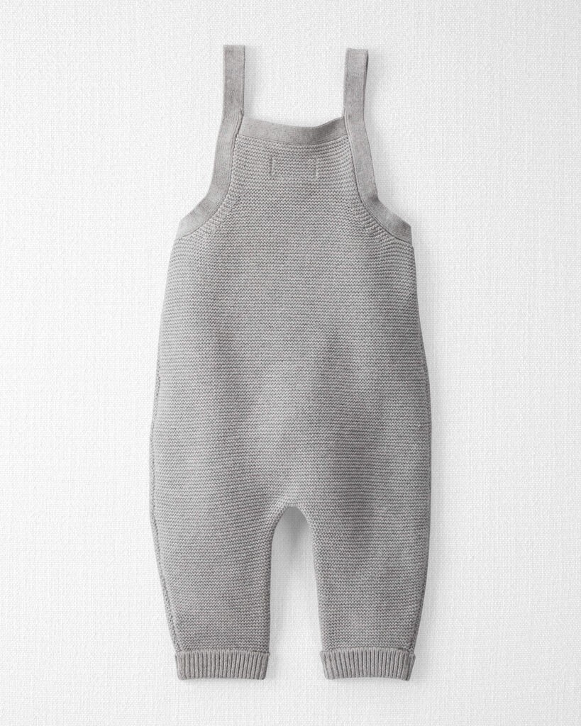 slide 3 of 4, Littleplanet Baby Organic Cotton Sweater Knit Overalls in Heather Grey Heather Grey 12M, 1 ct