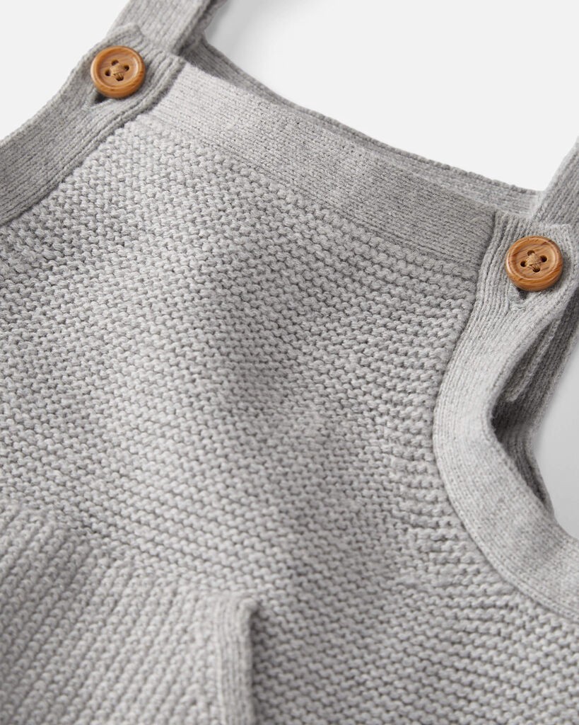 slide 2 of 4, Littleplanet Baby Organic Cotton Sweater Knit Overalls in Heather Grey Heather Grey 12M, 1 ct