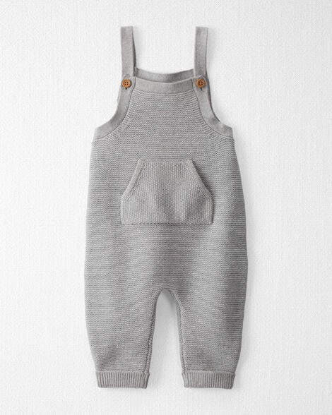 slide 1 of 4, Littleplanet Baby Organic Cotton Sweater Knit Overalls in Heather Grey Heather Grey 12M, 1 ct