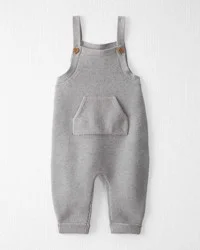 Littleplanet Baby Organic Cotton Sweater Knit Overalls in Heather Grey Heather Grey 12M