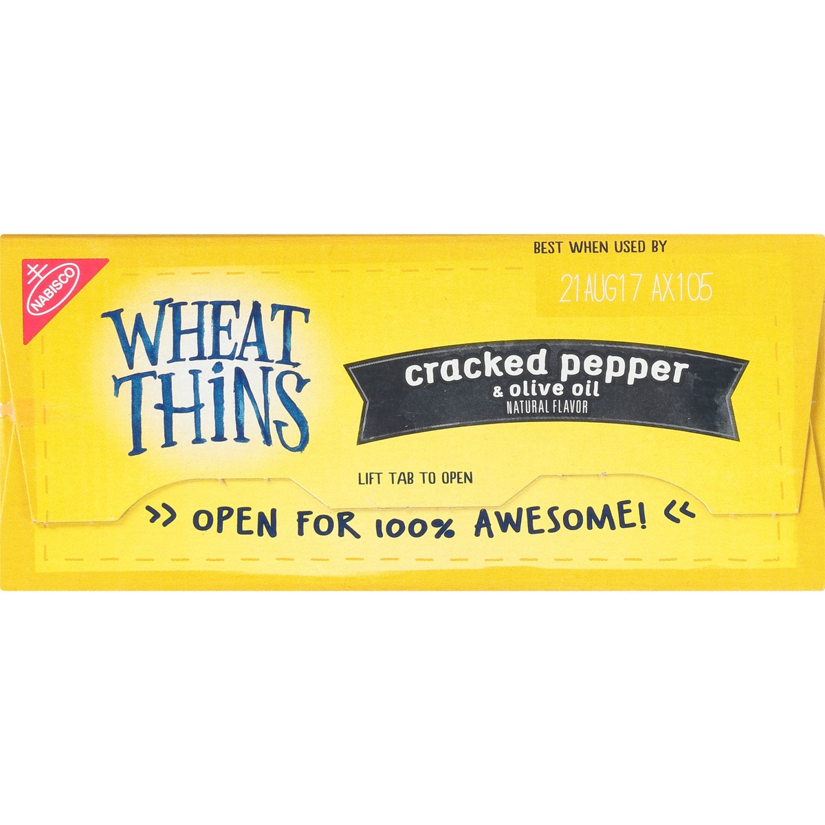 slide 4 of 14, Wheat Thins Cracked Pepper & Olive Oil Whole Grain Wheat Crackers, 9 oz, 0.56 lb