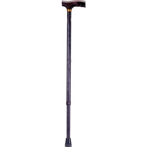 slide 1 of 1, CVS Health T-Handle Wood Grip, Adjustable Cane, Black Crackle, 1 ct