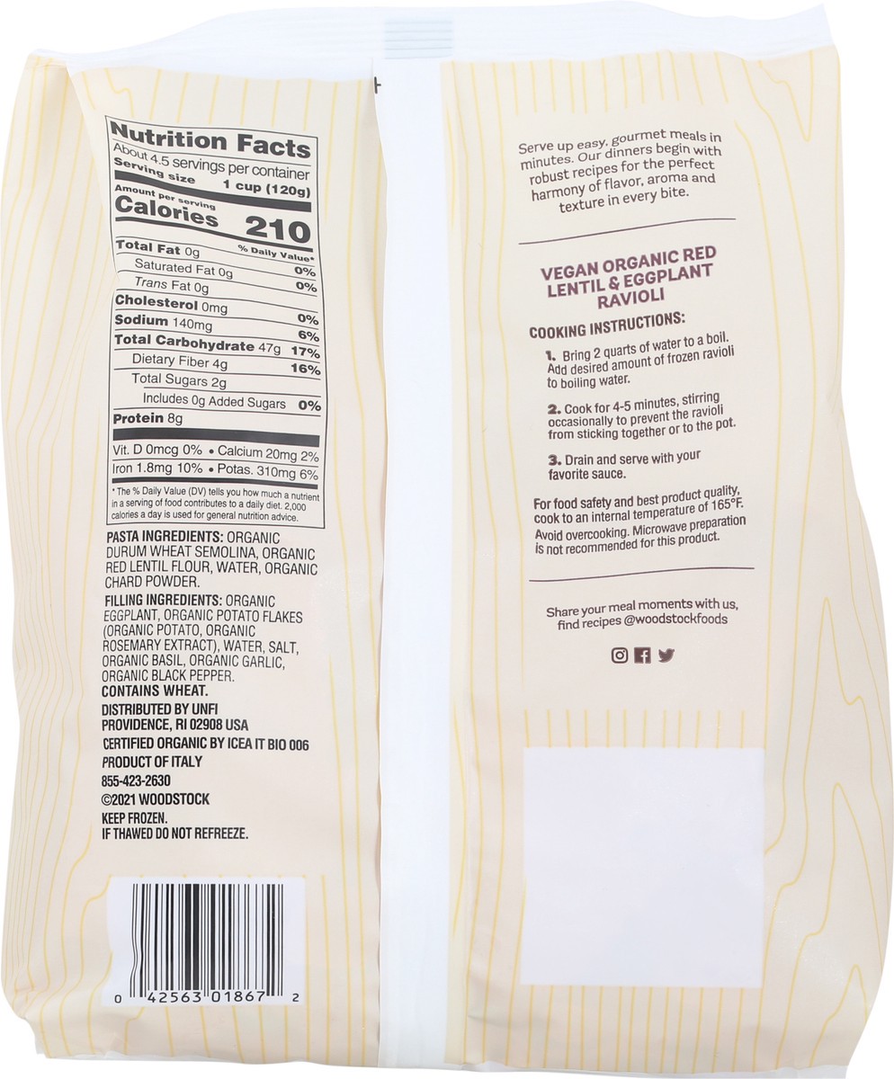 slide 11 of 14, Woodstock Organic Red Lentil & Eggplant Ravioli 20 oz, 20 oz