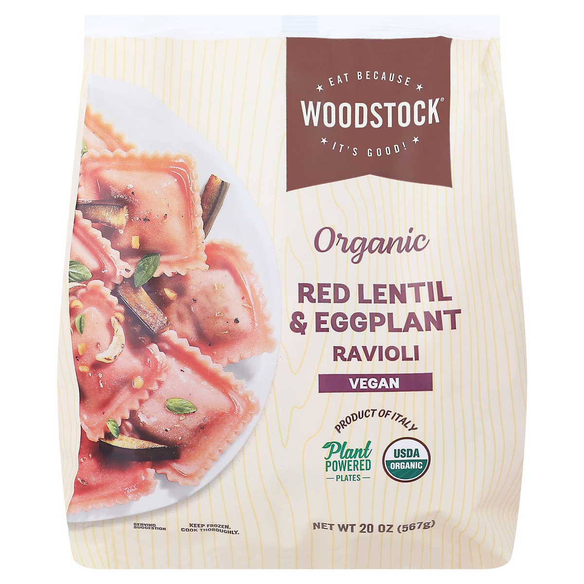 slide 9 of 14, Woodstock Organic Red Lentil & Eggplant Ravioli 20 oz, 20 oz