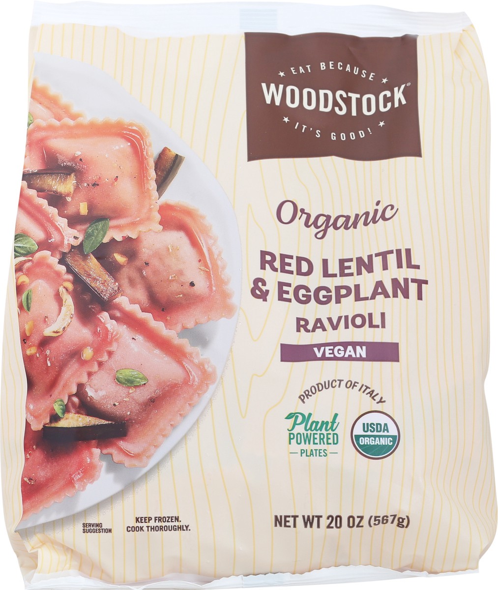 slide 2 of 14, Woodstock Organic Red Lentil & Eggplant Ravioli 20 oz, 20 oz