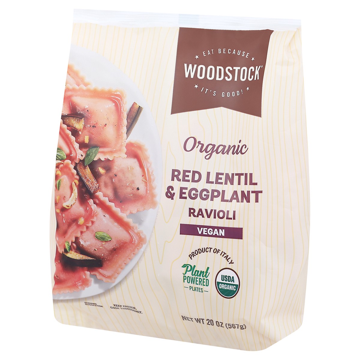 slide 14 of 14, Woodstock Organic Red Lentil & Eggplant Ravioli 20 oz, 20 oz