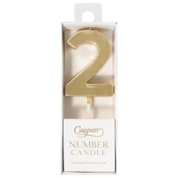 Caspari Gold 2 Number Candle 1 ea