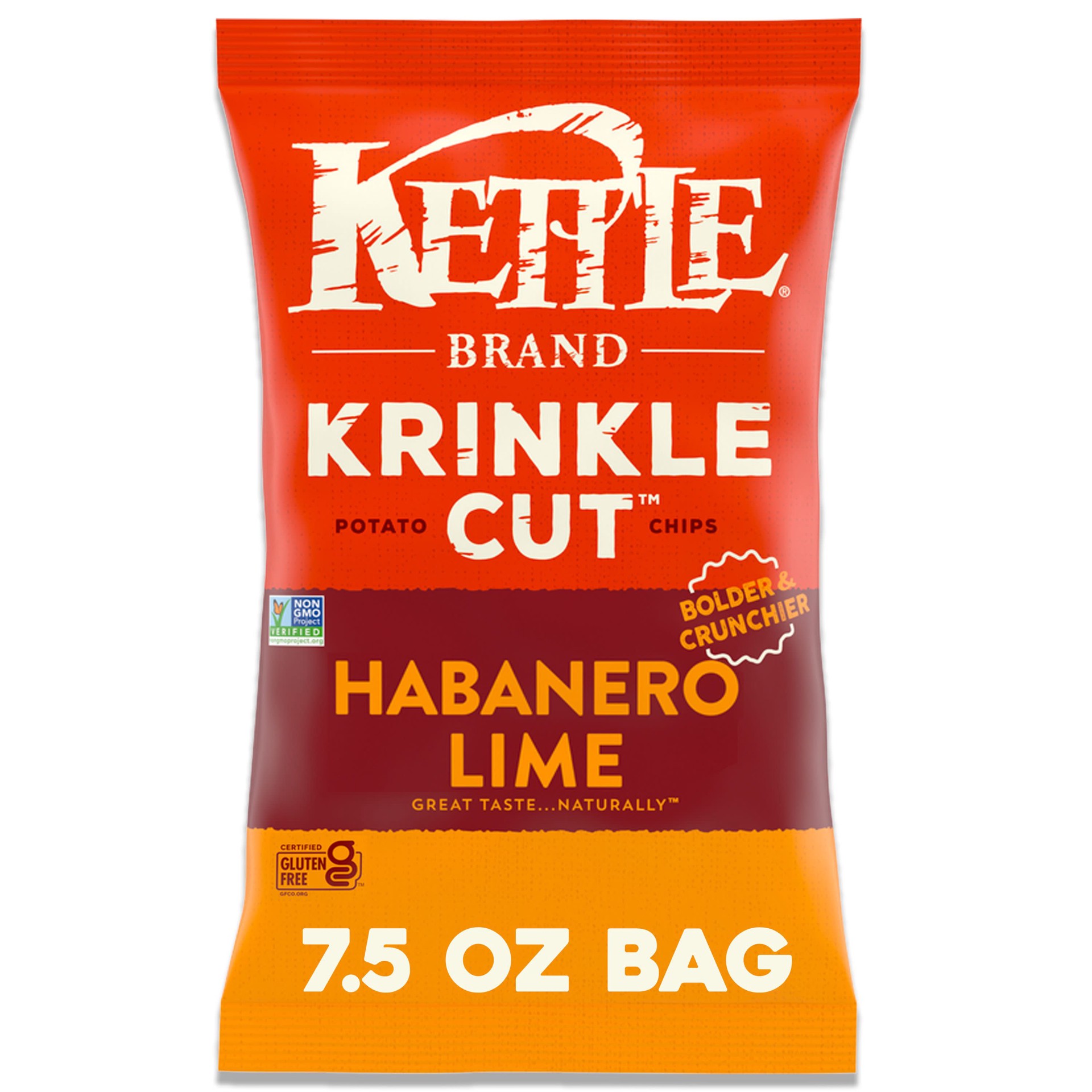 slide 1 of 22, Kettle Brand Krinkle Cut Habanero Lime Potato Chips - 7.5 oz, 7.5 oz