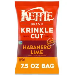 Kettle Brand Krinkle Cut Habanero Lime Potato Chips - 7.5 oz