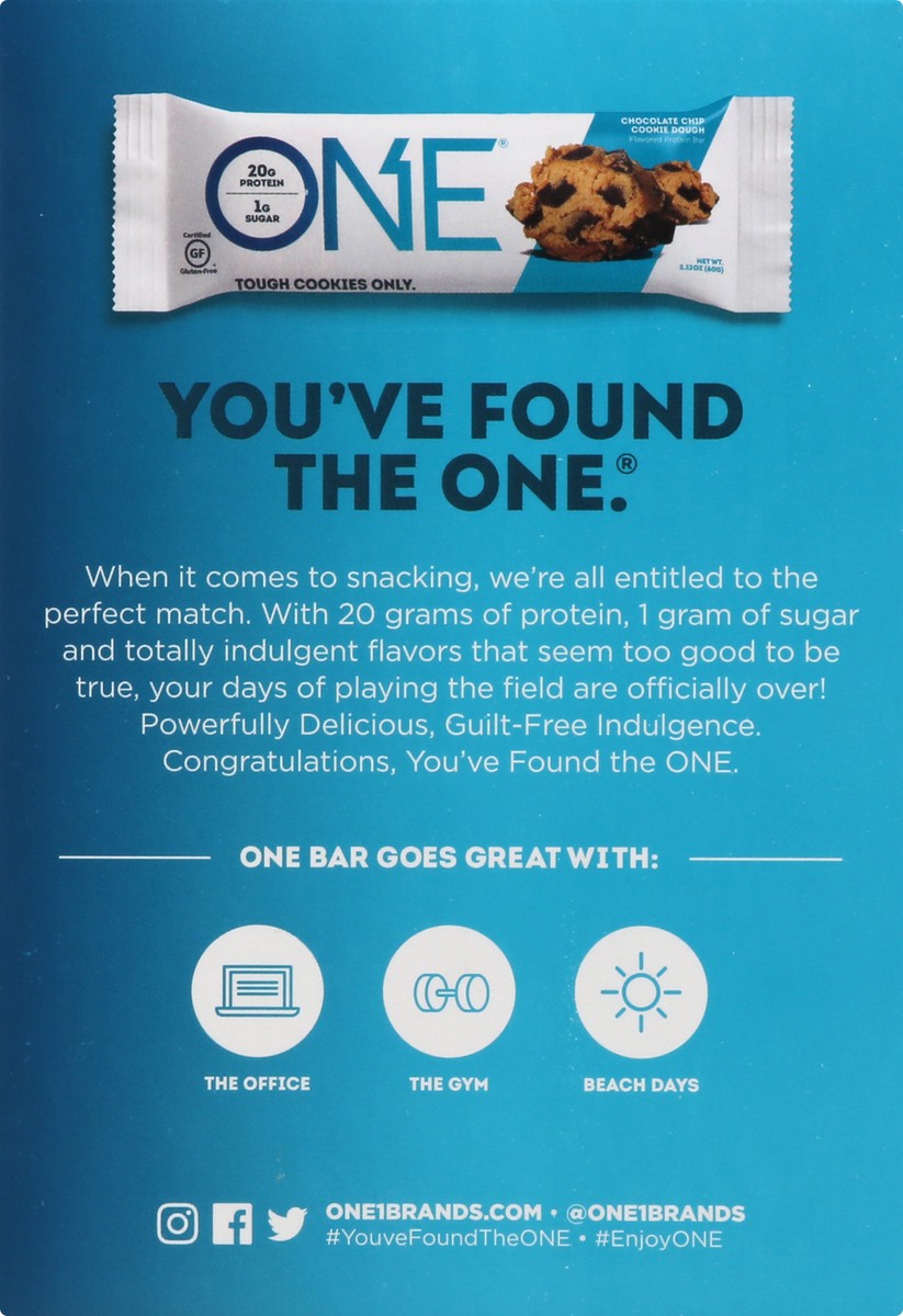slide 7 of 9, ONE Chocolate Chip Cookie Dough Flavored Protein Bars, 2.12 oz (4 Count), 4 ct; 2.12 oz