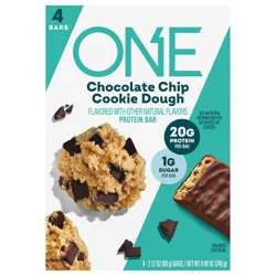 ONE Chocolate Chip Cookie Dough Flavored Protein Bars, 2.12 oz (4 Count)