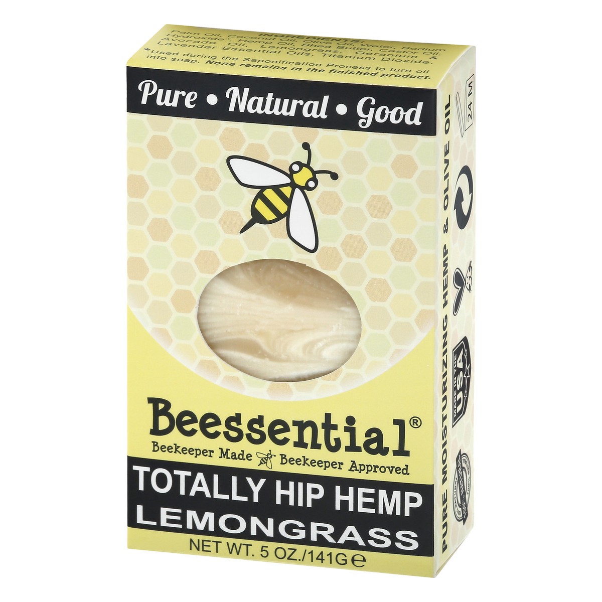 slide 4 of 12, Beessential Totally Hip Hemp Lemongrass Natural Soap 5 oz, 5 oz