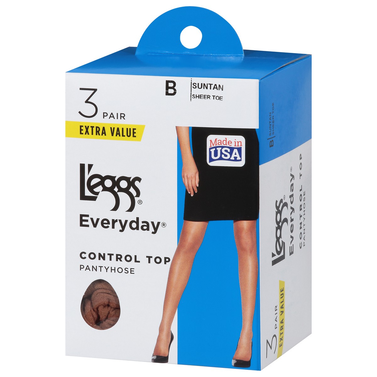 slide 3 of 9, L'eggs Everyday Extra Value B Suntan Control Top Pantyhose 3 ea, 3 ct