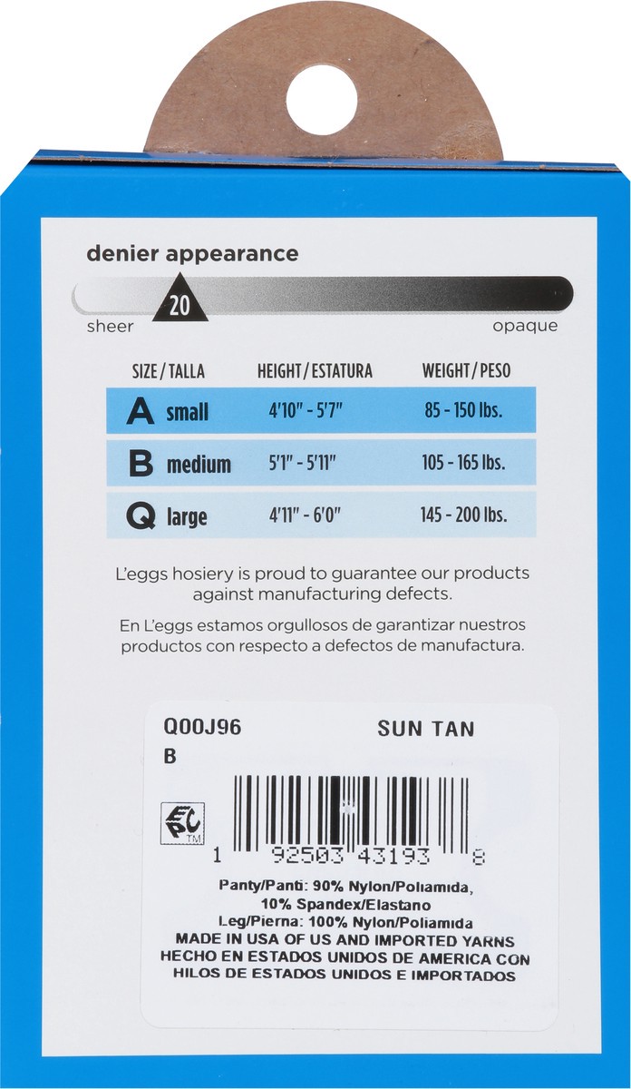 slide 5 of 9, L'eggs Everyday Extra Value B Suntan Control Top Pantyhose 3 ea, 3 ct