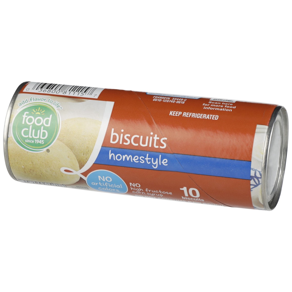 slide 3 of 9, Food Club Ten Count Homestyle Biscuits, 7.5 oz