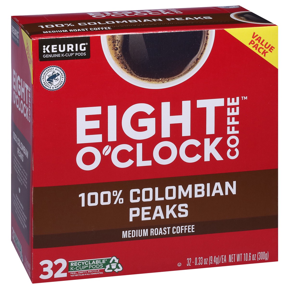 slide 2 of 9, Eight O'Clock Coffee Colombian Peaks, Keurig Single Serve K-Cup Pods, Medium Roast, 32 Count, 32 ct