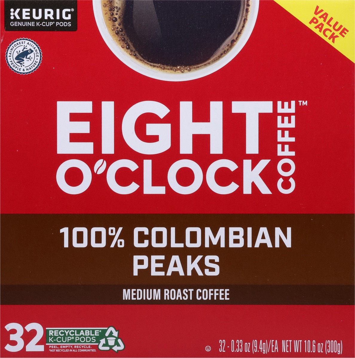 slide 6 of 9, Eight O'Clock Coffee Colombian Peaks, Keurig Single Serve K-Cup Pods, Medium Roast, 32 Count, 32 ct