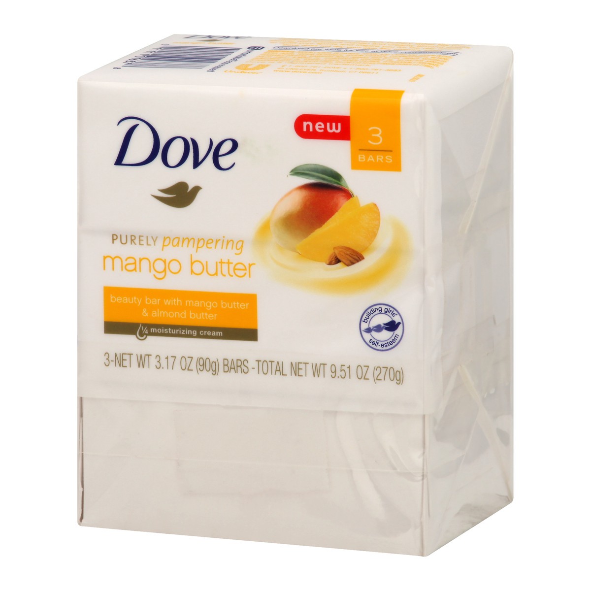 slide 7 of 9, Dove Beauty Bar Gentle Skin Cleanser Glowing Mango Butter and Almond Butter, 3.17 oz, 3 Bars, 3 ct