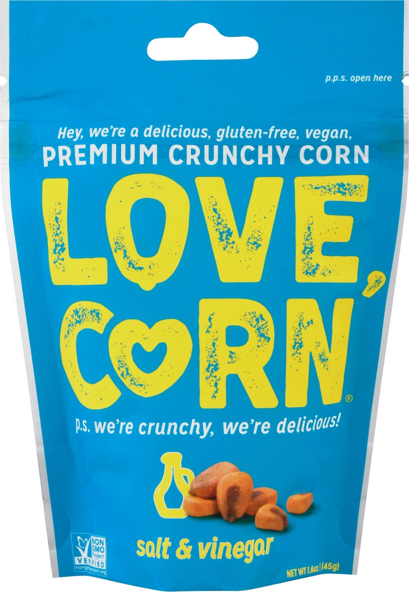 slide 6 of 12, LOVE CORN Crunchy Premium Salt & Vinegar Corn 1.6 oz, 1.6 oz