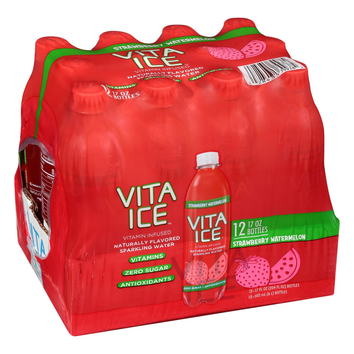 slide 6 of 10, Vita Ice Zero Sugar Strawberry Watermelon Sparkling Water - 12 ct, 12 ct