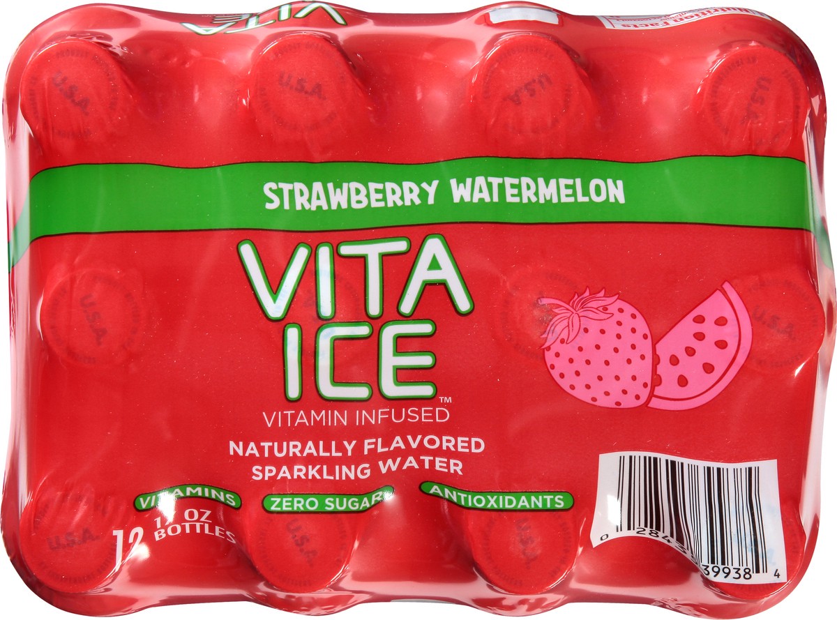 slide 7 of 10, Vita Ice Zero Sugar Strawberry Watermelon Sparkling Water - 12 ct, 12 ct