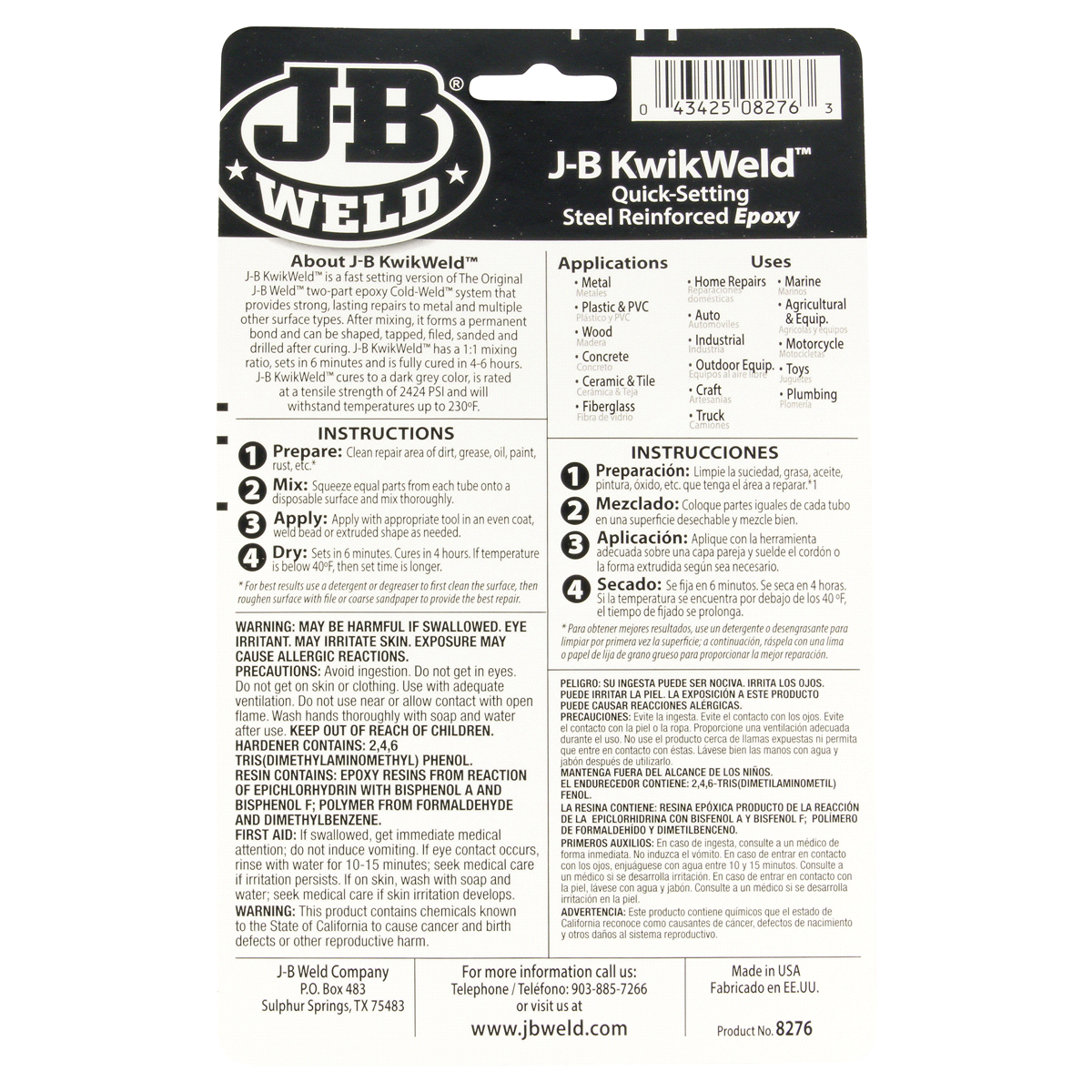 J-B Weld KwikWeld Quick-Setting Steel Reinforced Epoxy 6 ct | Shipt