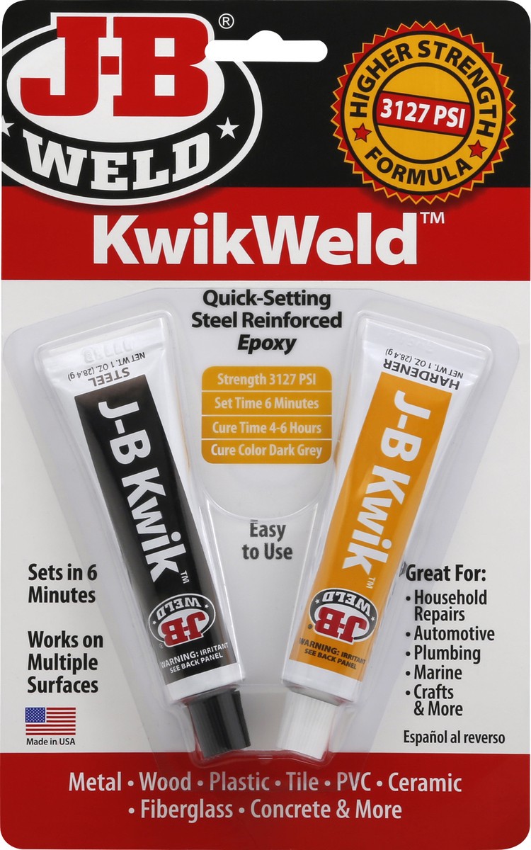 slide 7 of 7, J-B Weld KwikWeld Quick-Setting Steel Reinforced Epoxy, 6 ct