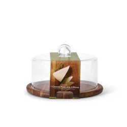 Dash of That Cheese Plate with Lid - Acacia Wood, 2 pc