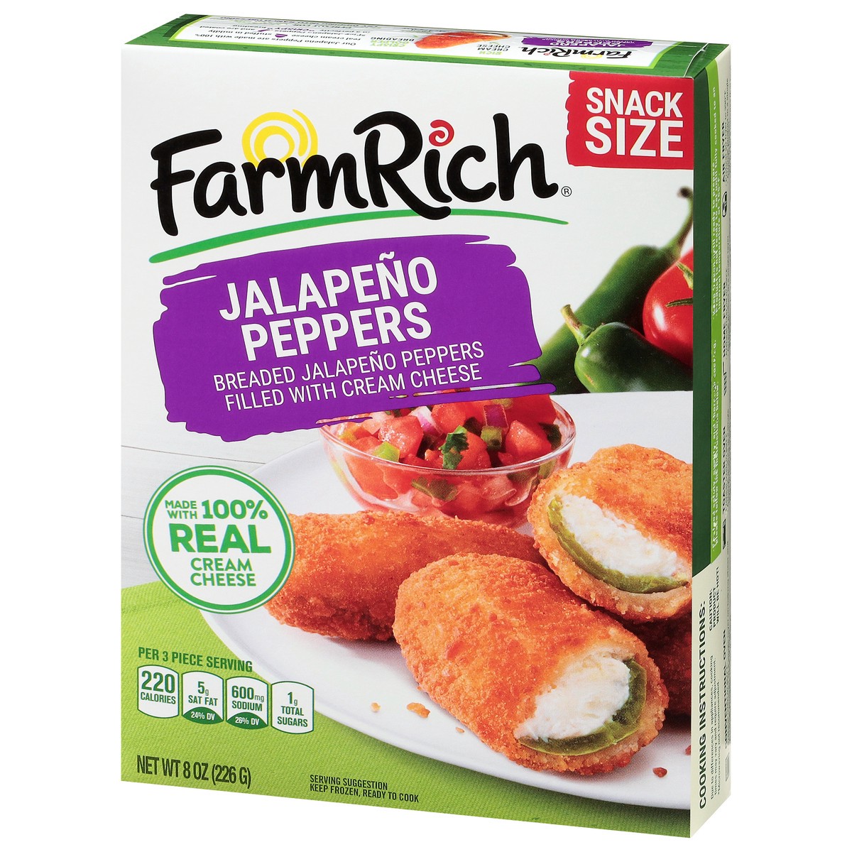 slide 8 of 16, Farm Rich Jalapeno Peppers Snack Size 8 oz, 8 oz