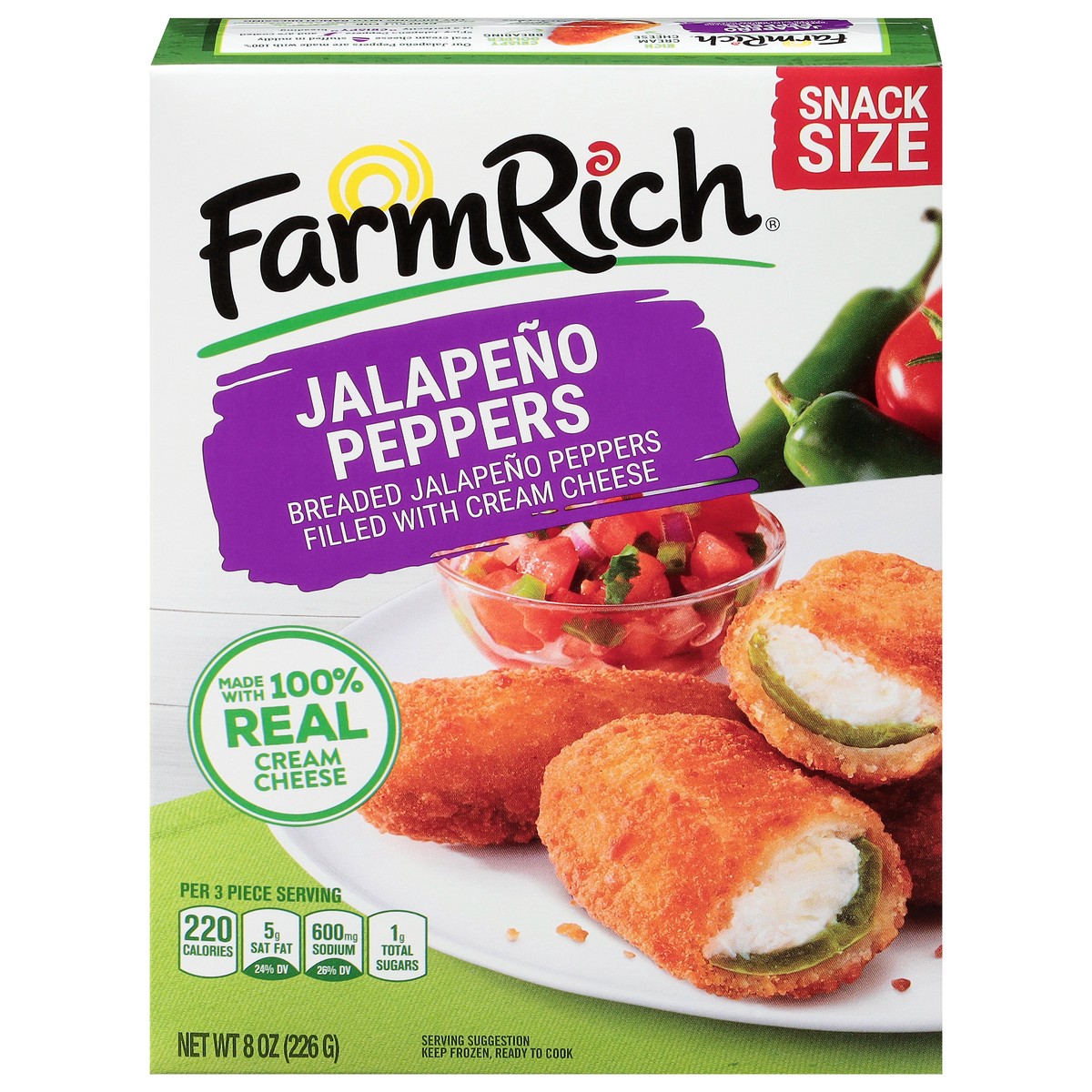 slide 9 of 16, Farm Rich Jalapeno Peppers Snack Size 8 oz, 8 oz