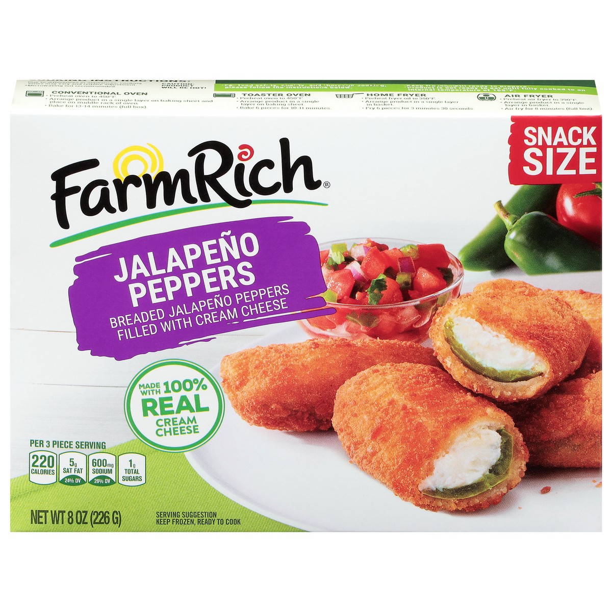slide 10 of 16, Farm Rich Jalapeno Peppers Snack Size 8 oz, 8 oz