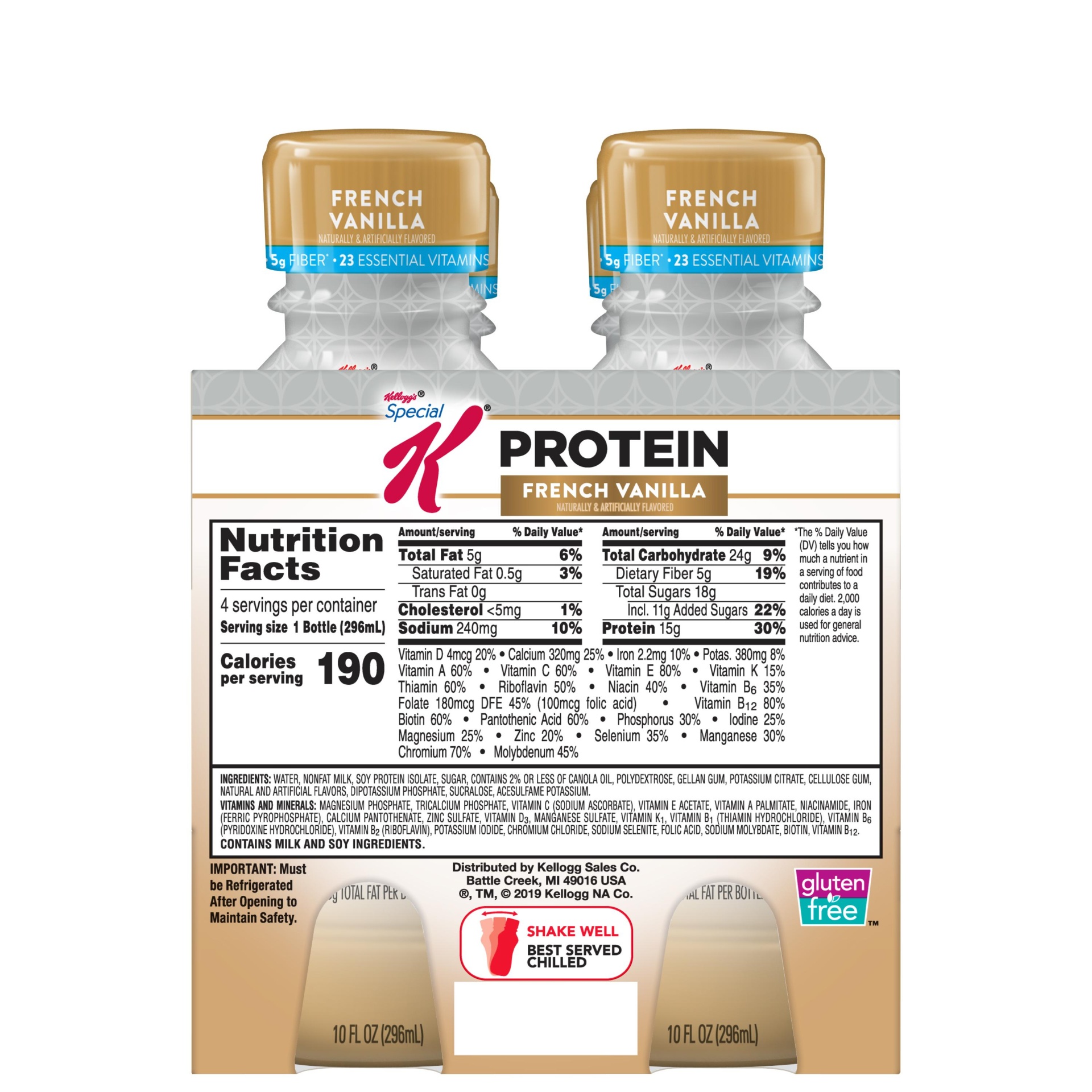 slide 2 of 6, Kellogg's Special K Protein Shakes, Meal Replacement High Protein, French Vanilla, 40 oz