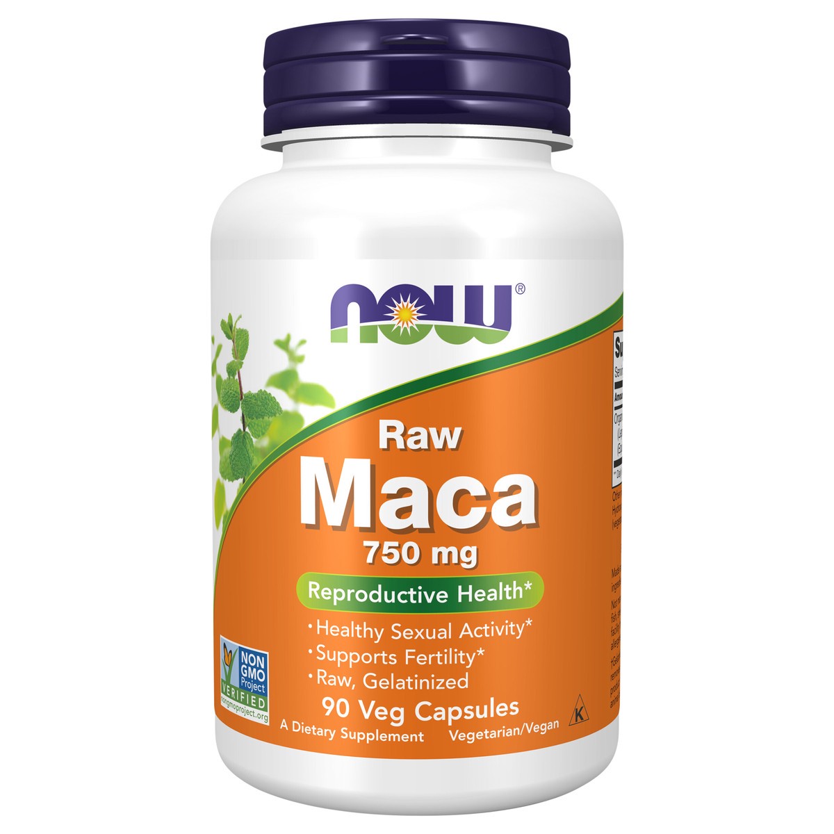 slide 1 of 2, Now Naturals Maca, 90 ct